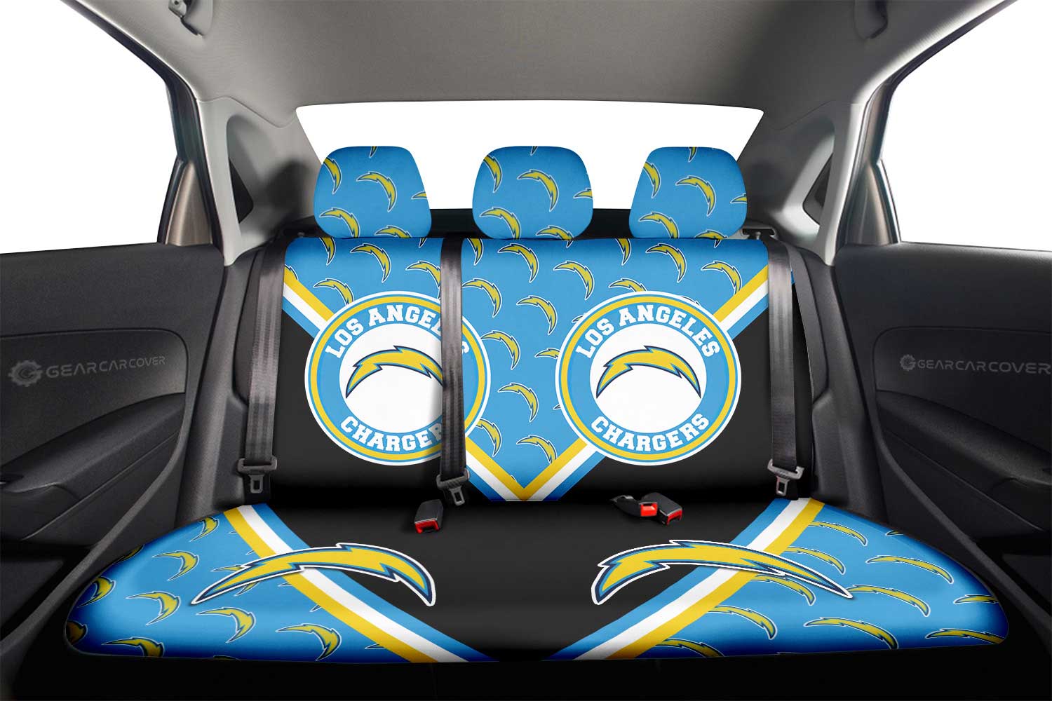 Los Angeles Chargers Car Back Seat Cover Custom Car Decorations For Fans - Gearcarcover - 2
