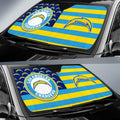 Los Angeles Chargers Car Sunshade Custom US Flag Style - Gearcarcover - 2