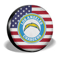 Los Angeles Chargers Spare Tire Covers Custom US Flag Style - Gearcarcover - 3