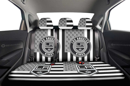 Los Angeles Kings Car Back Seat Cover Custom US Flag Style - Gearcarcover - 2