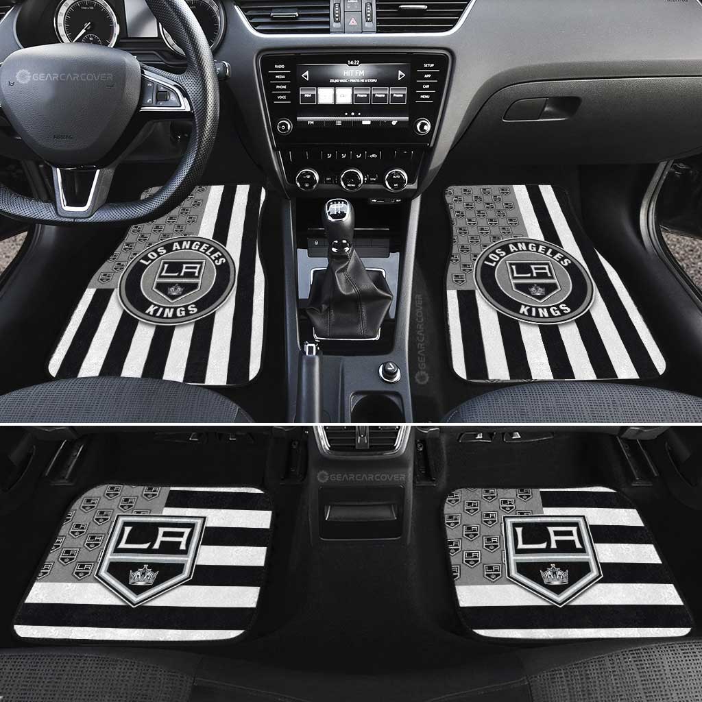 Los Angeles Kings Car Floor Mats Custom US Flag Style - Gearcarcover - 2