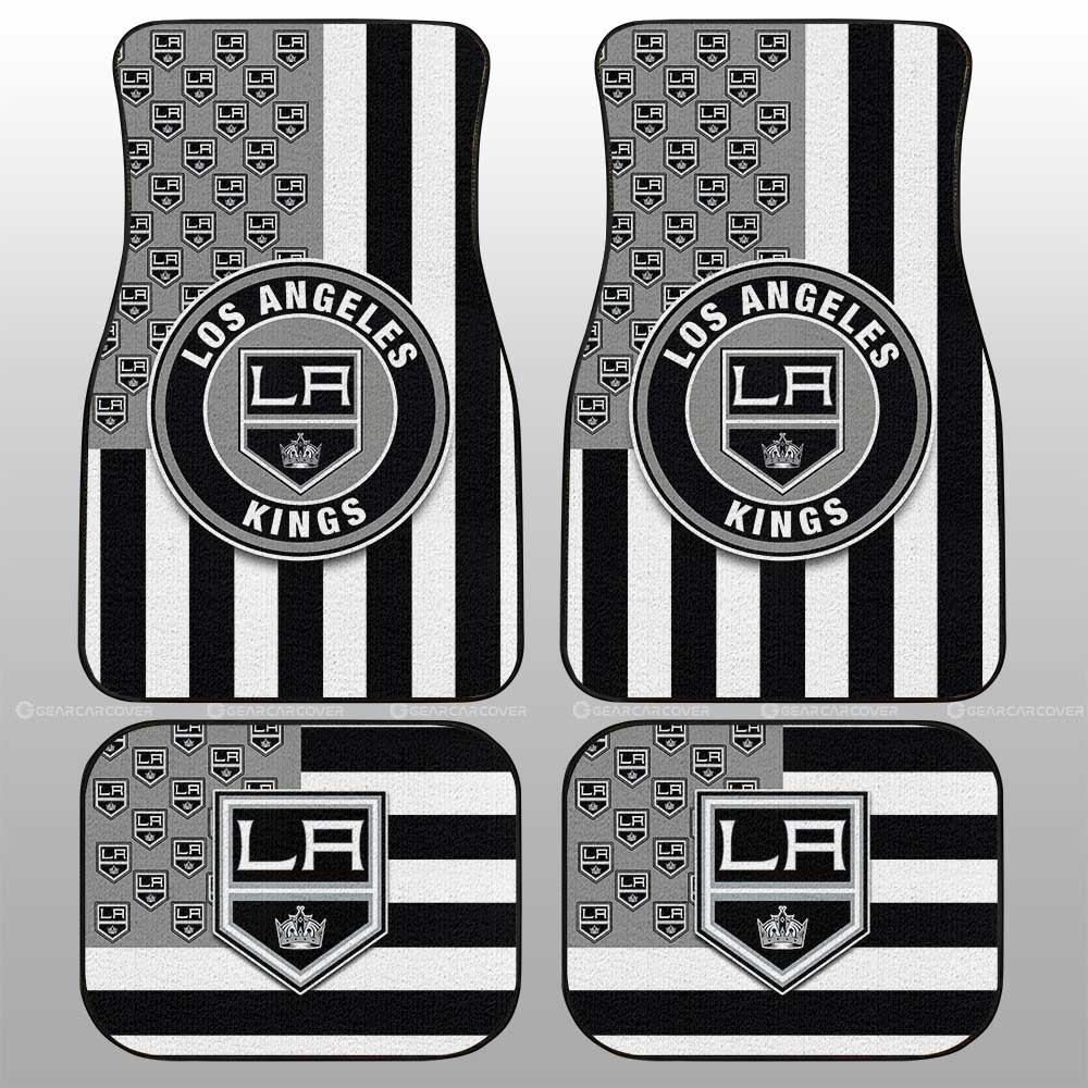 Los Angeles Kings Car Floor Mats Custom US Flag Style - Gearcarcover - 1