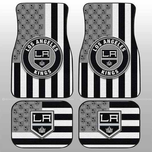 Los Angeles Kings Car Floor Mats Custom US Flag Style - Gearcarcover - 1