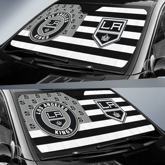 Los Angeles Kings Car Sunshade Custom US Flag Style - Gearcarcover - 2