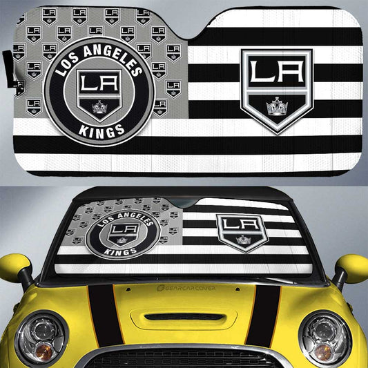 Los Angeles Kings Car Sunshade Custom US Flag Style - Gearcarcover - 1