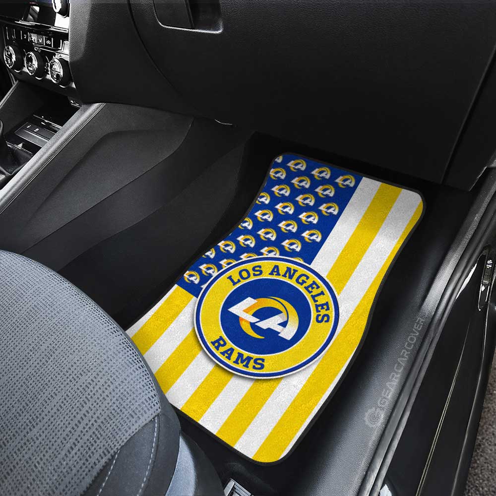 Los Angeles Rams Car Floor Mats Custom US Flag Style - Gearcarcover - 3