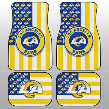 Los Angeles Rams Car Floor Mats Custom US Flag Style - Gearcarcover - 1