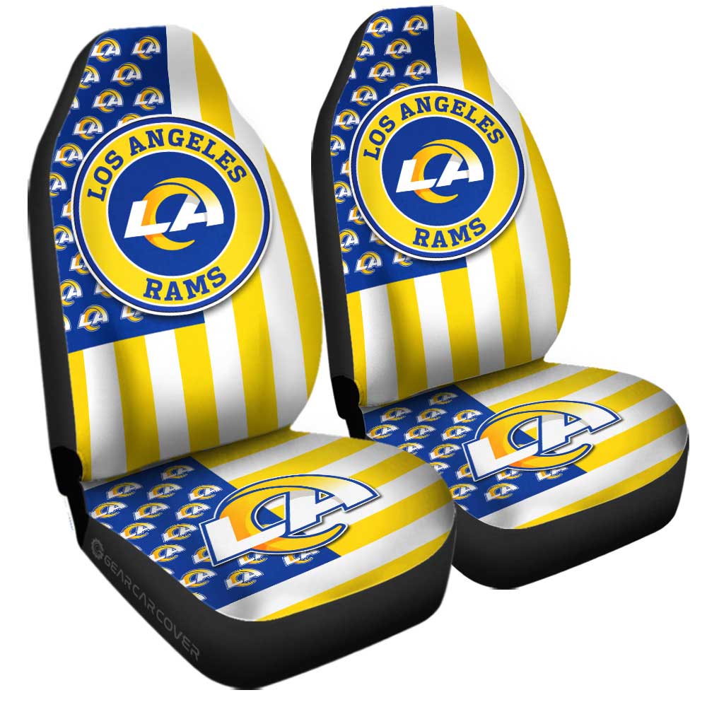 Los Angeles Rams Car Seat Covers Custom US Flag Style - Gearcarcover - 3
