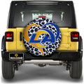 Los Angeles Rams Spare Tire Cover Custom Leopard Heart For Fans - Gearcarcover - 1