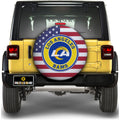 Los Angeles Rams Spare Tire Covers Custom US Flag Style - Gearcarcover - 1