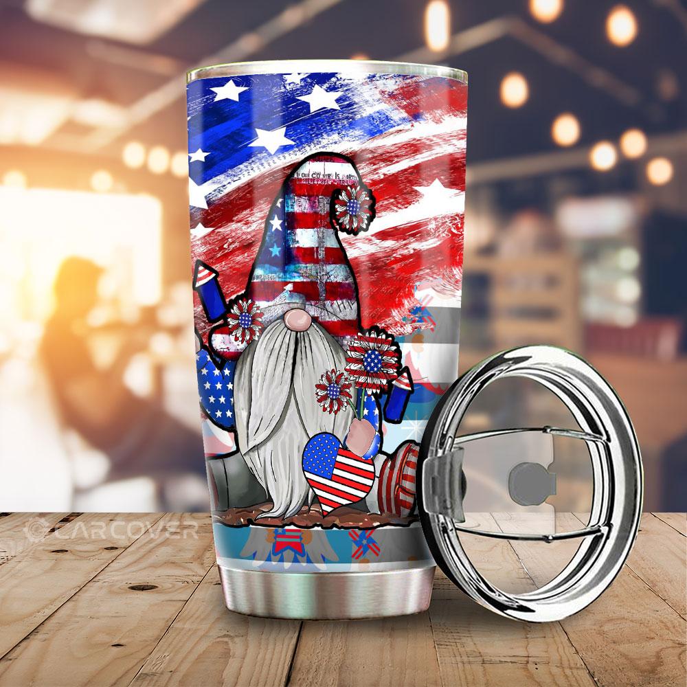 Love American Gnome Tumbler Cup Custom Christmas Car Accessories - Gearcarcover - 1