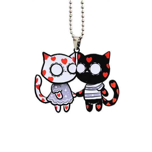 Love Couple Cat Ornament Custom Car Accessories Halloween Decorations - Gearcarcover - 1
