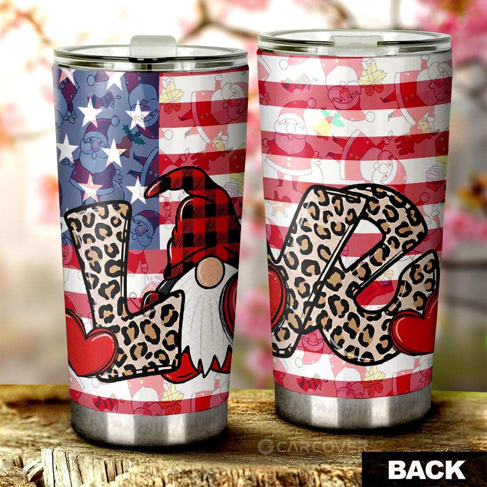Love Gnome Tumbler Cup Custom US Flag Car Accessoriess - Gearcarcover - 3
