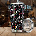 Love Nurse Tumbler Cup Custom Black Pattern Nurse Car Accessories - Gearcarcover - 1