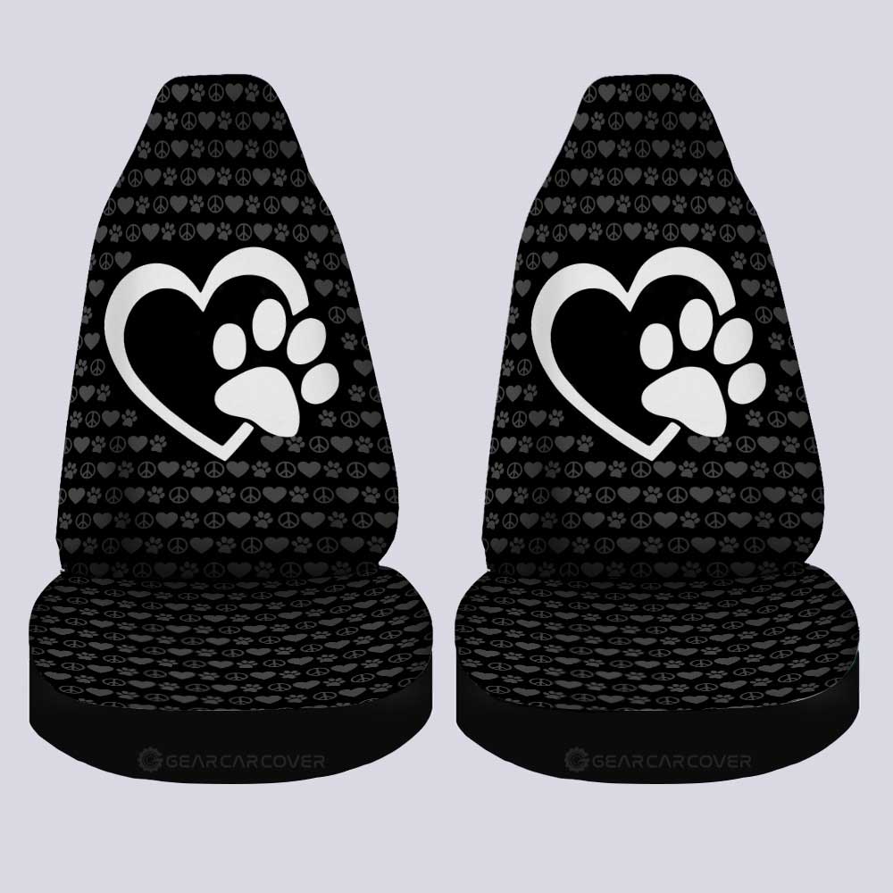 Love Peace Dog Car Seat Covers Custom Black Car Interior Accessories - Gearcarcover - 4