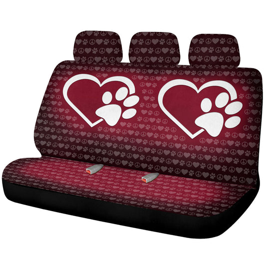 Love Peace Dog Paw Car Back Seat Covers Custom Dog Lover Car Accessories - Gearcarcover - 1