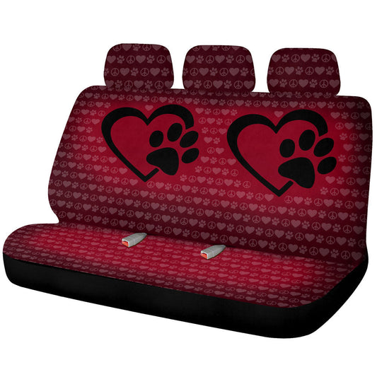Love Peace Dog Paw Car Back Seat Covers Custom - Gearcarcover - 1