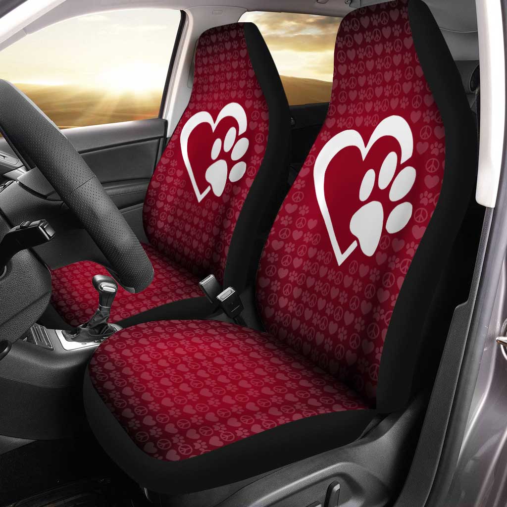 Love Peace Dog Paw Car Seat Covers Custom Car Interior Accessories - Gearcarcover - 2