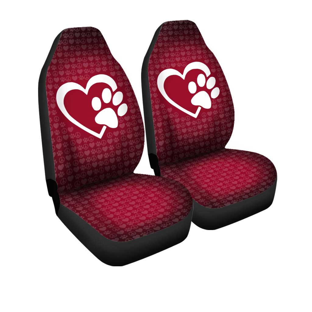 Love Peace Dog Paw Car Seat Covers Custom Car Interior Accessories - Gearcarcover - 3