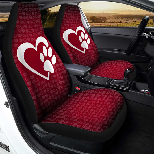 Love Peace Dog Paw Car Seat Covers Custom Car Interior Accessories - Gearcarcover - 1