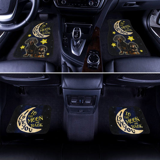 Lovely Dachshund Car Floor Mats Custom I Love You To The Moon And Back Car Accessories Meaningful - Gearcarcover - 2