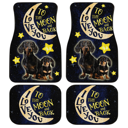 Lovely Dachshund Car Floor Mats Custom I Love You To The Moon And Back Car Accessories Meaningful - Gearcarcover - 1