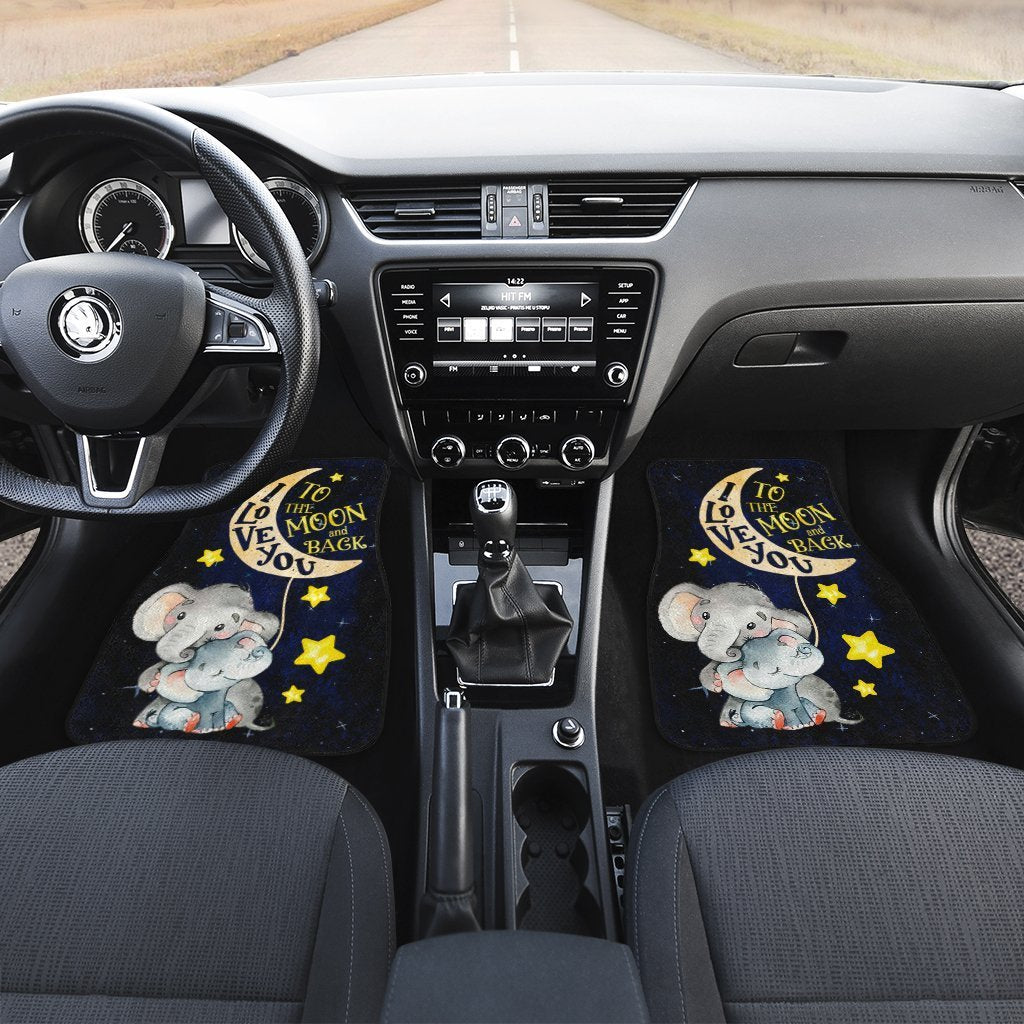 Lovely Elephant Car Floor Mats Custom I Love You To The Moon And Back Car Accessories - Gearcarcover - 3