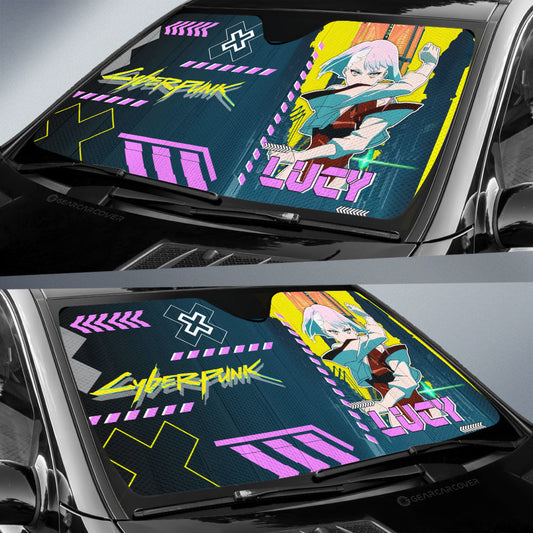 Lucy Car Sunshade Custom Cyberpunk Anime - Gearcarcover - 2