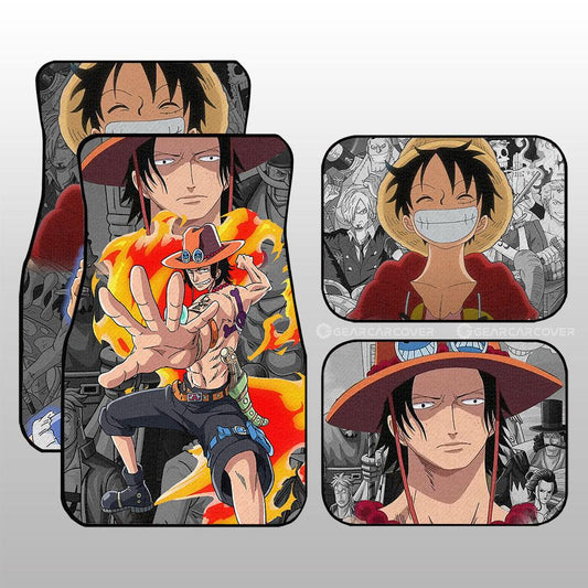 Luffy And ACE Car Floor Mats Custom One Piece Anime Car Accessories - Gearcarcover - 2