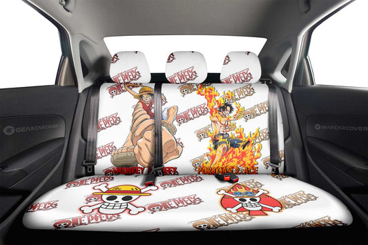 Luffy And Ace Car Back Seat Cover Custom One Piece Anime - Gearcarcover - 2