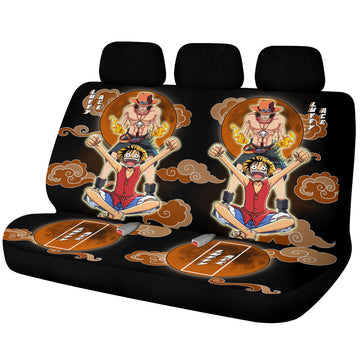 Luffy And Ace Car Back Seat Covers Custom One Piece Anime Car Accessories - Gearcarcover - 1