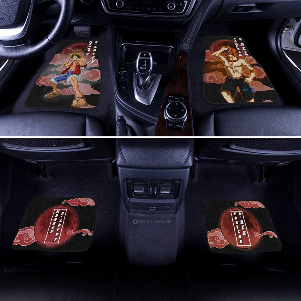 Luffy And Ace Car Floor Mats Custom For One Piece Anime Fans - Gearcarcover - 3