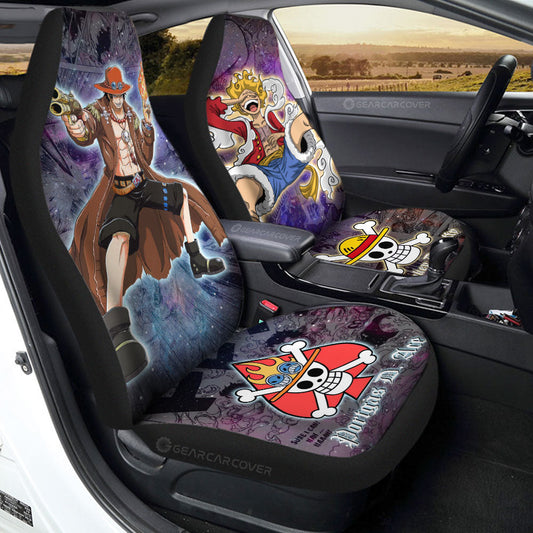 Luffy And Ace Car Seat Covers Custom One Piece Anime Car Accessories Manga Galaxy Style - Gearcarcover - 1