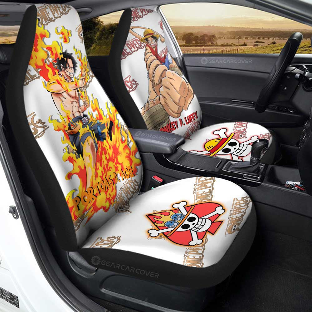 Luffy And Ace Car Seat Covers Custom One Piece Anime - Gearcarcover - 1