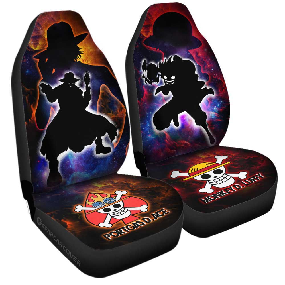 Luffy And Ace Car Seat Covers Custom One Piece Anime Silhouette Style - Gearcarcover - 3