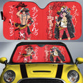 Luffy And Ace Car Sunshade Custom One Piece Red Anime Car Interior Accessories - Gearcarcover - 1