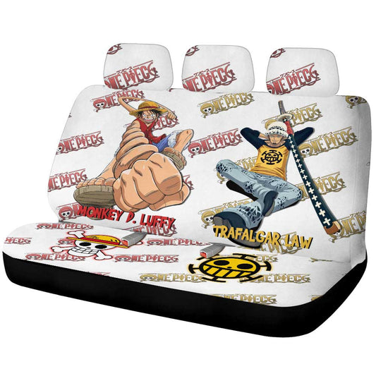 Luffy And Law Car Back Seat Cover Custom One Piece Anime - Gearcarcover - 1