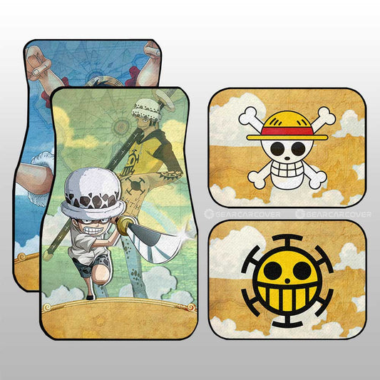 Luffy And Law Car Floor Mats Custom One Piece Map Car Accessories For Anime Fans - Gearcarcover - 2