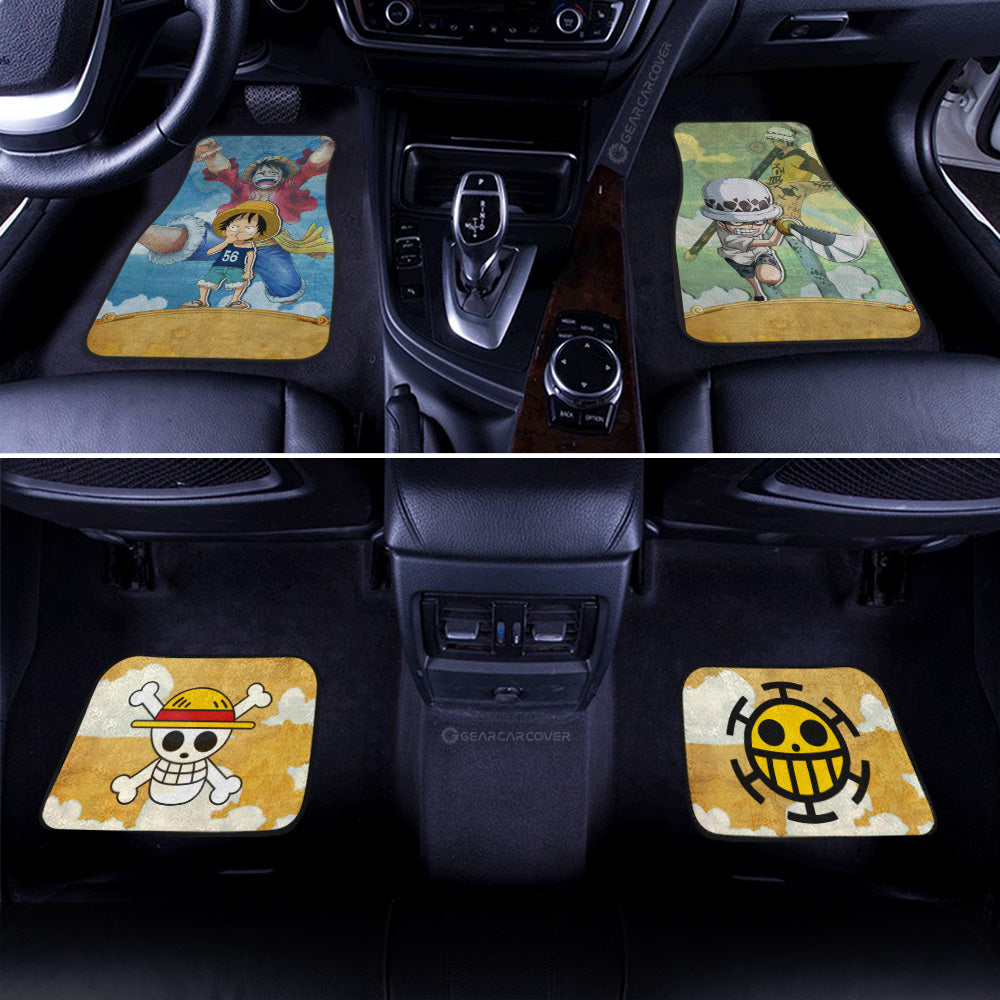 Luffy And Law Car Floor Mats Custom One Piece Map Car Accessories For Anime Fans - Gearcarcover - 3