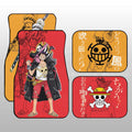 Luffy And Law Car Floor Mats Custom One Piece Red Anime Car Accessories - Gearcarcover - 3