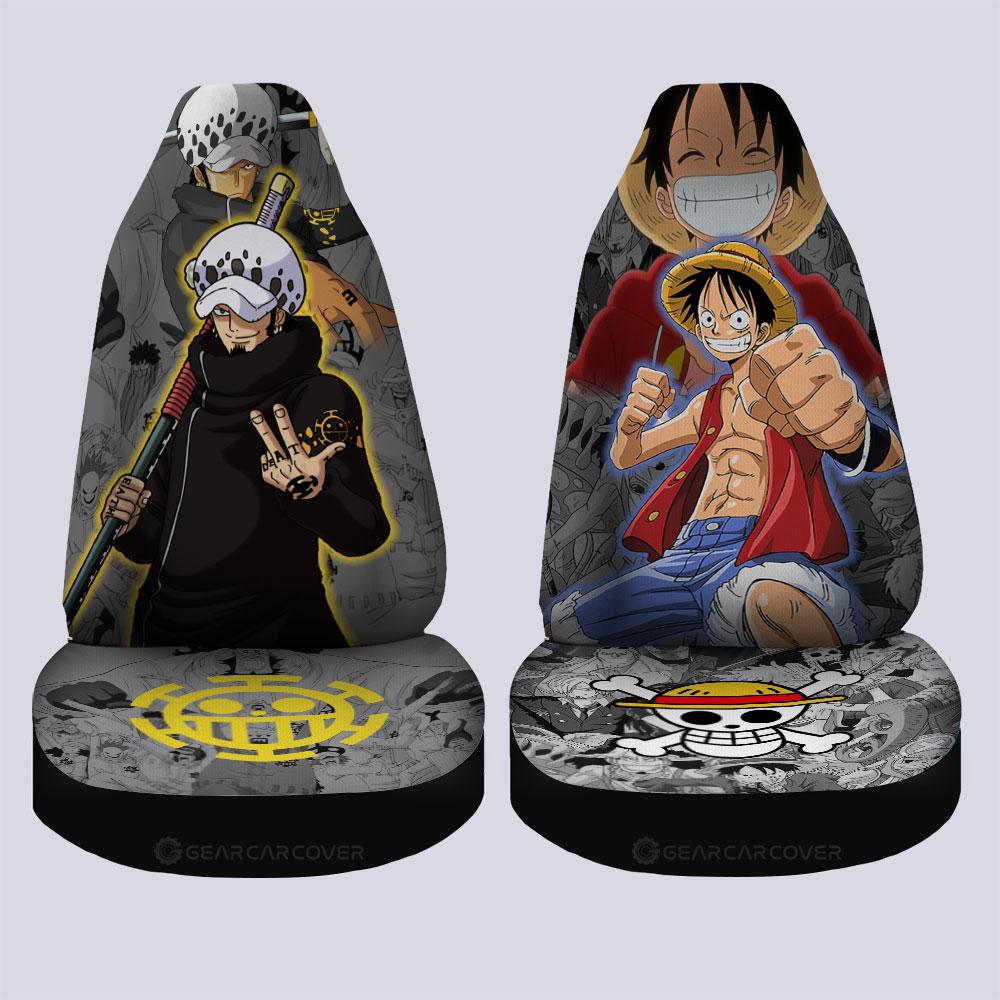 Luffy And Law Car Seat Covers Custom One Piece Anime Car Accessories - Gearcarcover - 4