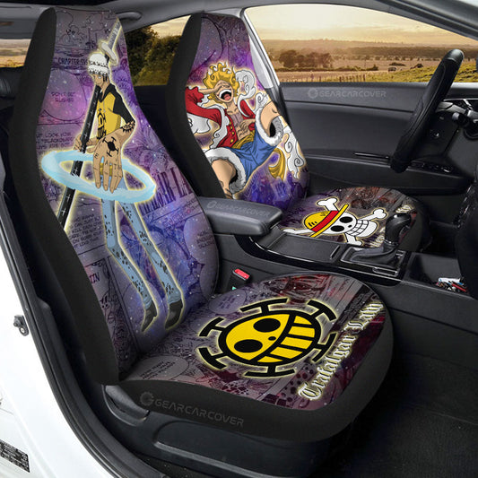 Luffy And Law Car Seat Covers Custom One Piece Anime Car Accessories Manga Galaxy Style - Gearcarcover - 1