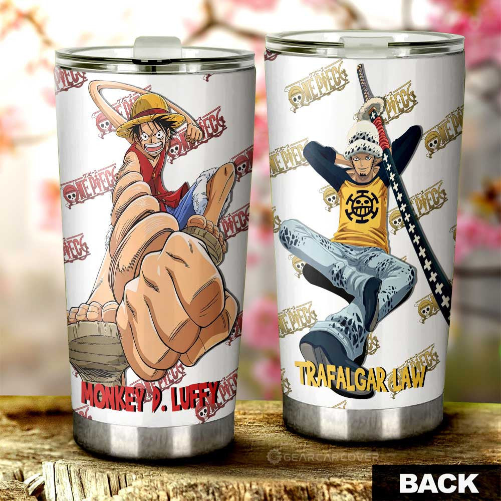 Luffy And Law Tumbler Cup Custom One Piece Anime - Gearcarcover - 1