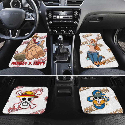 Luffy And Nami Car Floor Mats Custom One Piece Anime - Gearcarcover - 2