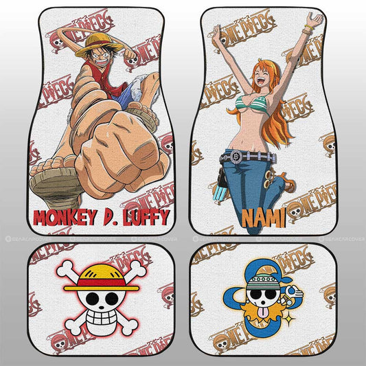 Luffy And Nami Car Floor Mats Custom One Piece Anime - Gearcarcover - 1