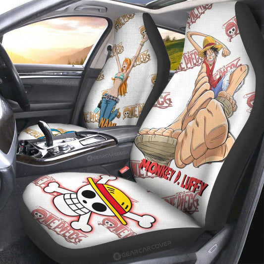 Luffy And Nami Car Seat Covers Custom One Piece Anime - Gearcarcover - 2
