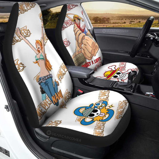 Luffy And Nami Car Seat Covers Custom One Piece Anime - Gearcarcover - 1