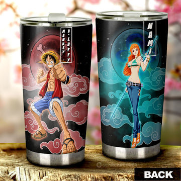Luffy And Nami Tumbler Cup Custom For One Piece Anime Fans - Gearcarcover - 1