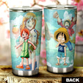 Luffy And Nami Tumbler Cup Custom One Piece Map Car Accessories For Anime Fans - Gearcarcover - 1