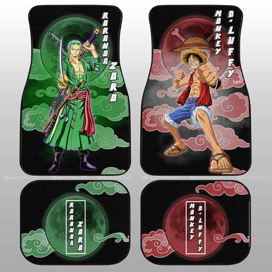 Luffy And Zoro Car Floor Mats Custom For One Piece Anime Fans - Gearcarcover - 1